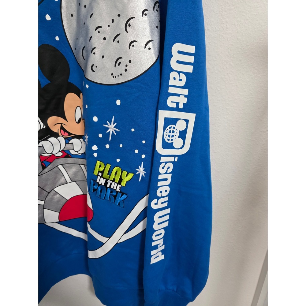 Walt Disney World Play in the Park Space Mountain Blue Sweatshirt Mens XL - Picture 3 of 5